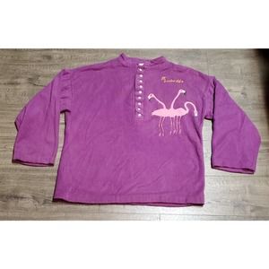 Vintage 80s 1985 Ft Lauderdale Florida Flamingo Fleece Henley Sweater Adult M